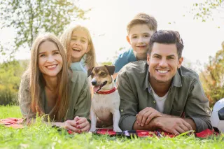 A family together outdoors