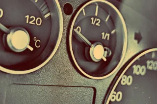 The instruments on a vehicle dashboard