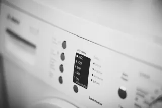 The controls on a washing machine