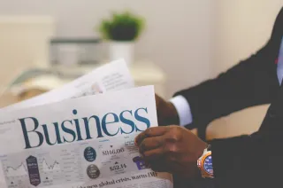A newspaper with business coverage